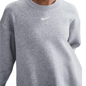 Nike Women's Phoenix Fleece Oversized Crew Neck Gray Sweatshirt/NEW without tags